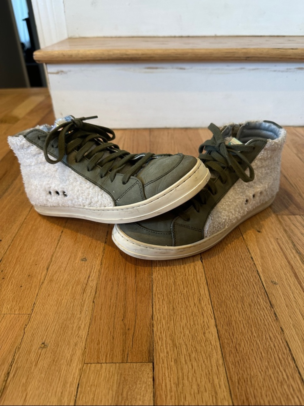 P448 Skate Wad High-Top Sneakers Olive and White Size 7.5 (EU 38)